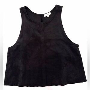 Aritzia Wilfred Faux Suede Cropped Tank Minimalist Boxy Top XS